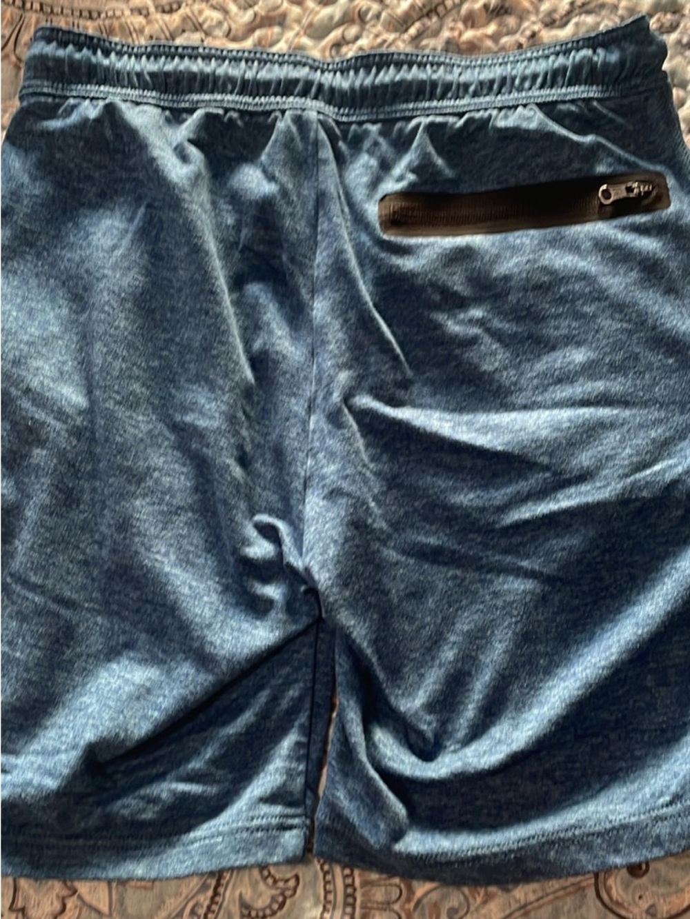 American Eagle Outfitters Heathered Blue Athletic Shorts with Zipper Pocket